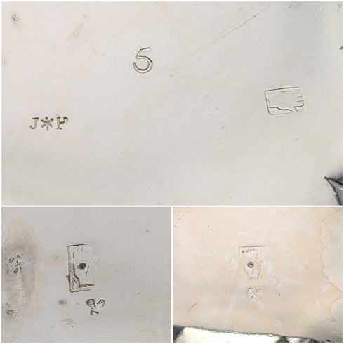 約 1850 年英國古董銀盤茶具,3 件套,Padley Parkin